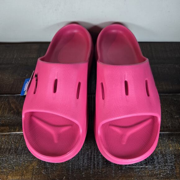 NEW HOKA One One Ora Recovery Slides 3 Mens Size 10 Comfy Sandals Pink Yarrow - Picture 2 of 12